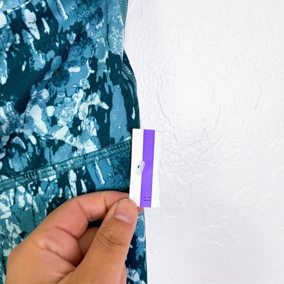 Z By Zella High Waisted Printed Leggings Blue Clearwater Acacia size XS NWOT - Picture 9 of 10